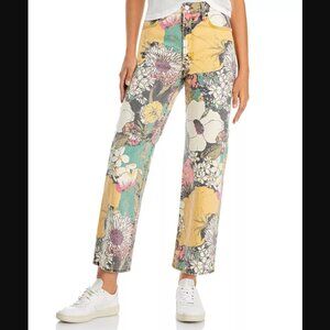 MOTHER Floral Straight Leg Jeans - Multicolor